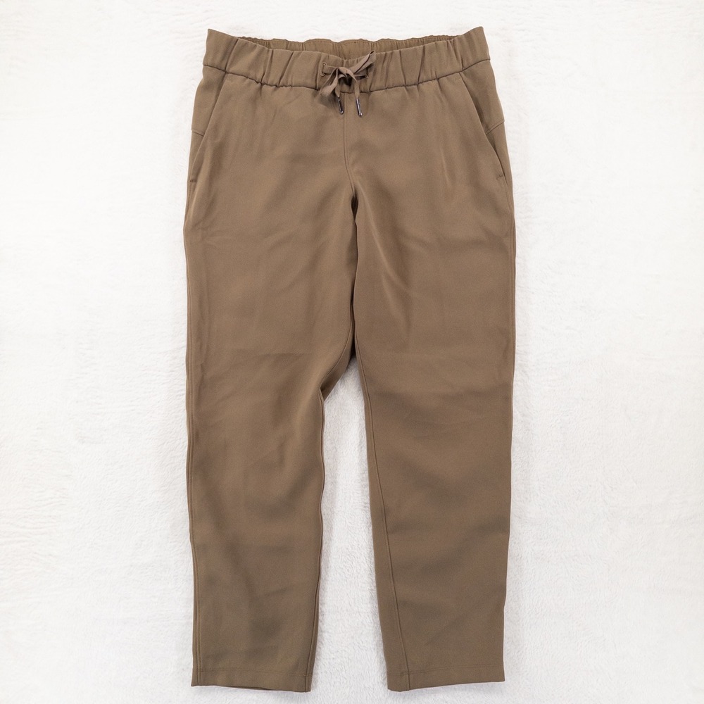 Lululemon On The Fly 7/8 Pants Womens 8 Brown Jogger Travel Stretch Drawstring